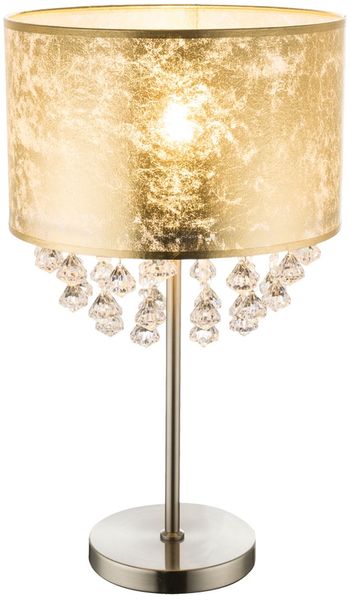 Kristalllampe, Blattgold, Nickel matt, 1x E27
