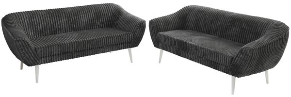 Wohnzimmerset Möbelset PIRS 3-3, Armlehnen, Wellenfederung, weiße Füße, Dreisitzer Sofa, Polstermöbel Set - Hellgrau Velvet Bild 8