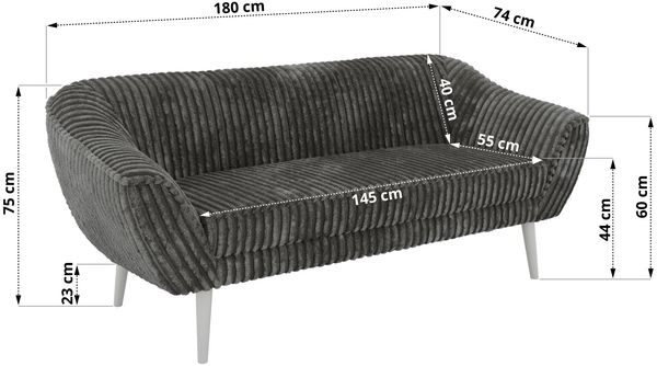 Wohnzimmerset Möbelset PIRS 3-3, Armlehnen, Wellenfederung, weiße Füße, Dreisitzer Sofa, Polstermöbel Set - Hellgrau Velvet Bild 5