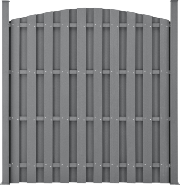 WPC Gartenzaun mit Rundbogen (165-185)x562 cm Grau [neu. holz] Bild 5