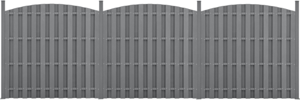 WPC Gartenzaun mit Rundbogen (165-185)x562 cm Grau [neu. holz] Bild 2