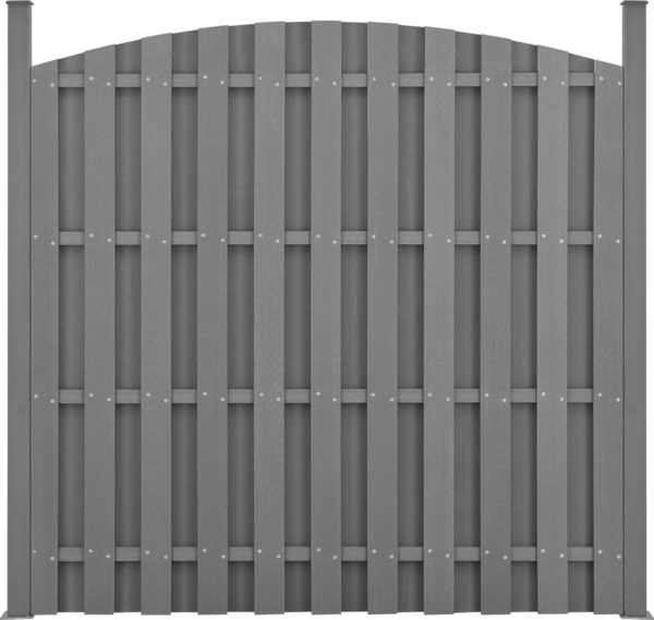 WPC Gartenzaun mit Rundbogen (165-185)x562 cm Grau [neu. holz] Bild 4