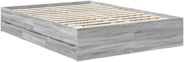 vidaXL Bettrahmen Graues Sonoma 140 x 200 cm Holzwerkstoff 3412183 Bild 6