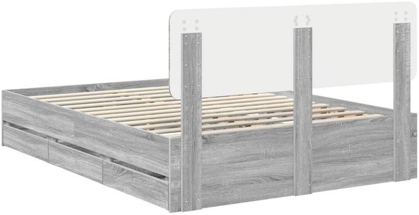 vidaXL Bettrahmen Graues Sonoma 140 x 200 cm Holzwerkstoff 3412183 Bild 10