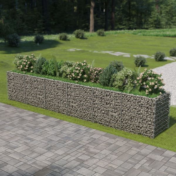 vidaXL Gabionen-Hochbeet Verzinkter Stahl 540×90×100 cm 143554