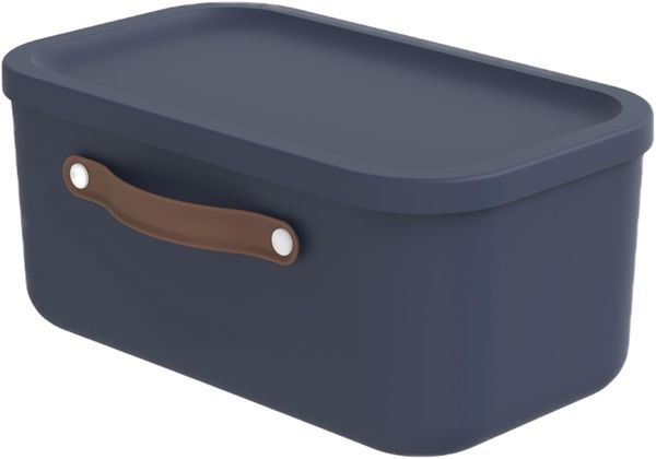 Rotho Maloja Aufbewahrungsbox 12 l, Kunststoff, blau, 12 (39.5 x 26.5 x 17.7 cm)