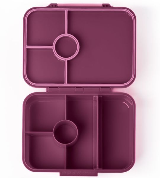 LEKKABOX Lunchbox Bentobox Brotdose, 4 Fächer - Kinder Vesperdose Brotbüchse Brotbox, Für feuchte Lebensmittel auslaufsicher, inkl. extra Trenner