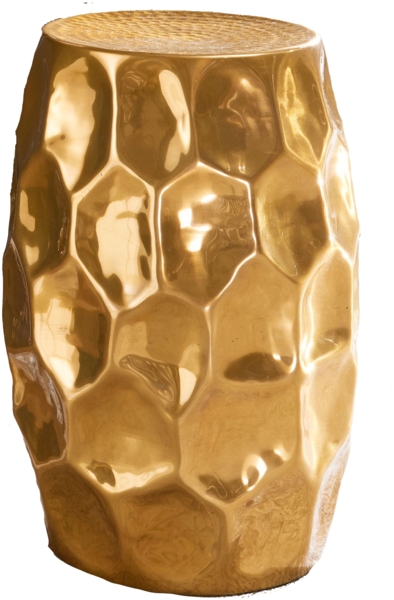 Wohnling Beistelltisch YADA 30 x 47 x 30 cm Aluminium Dekotisch orientalisch rund, Gold