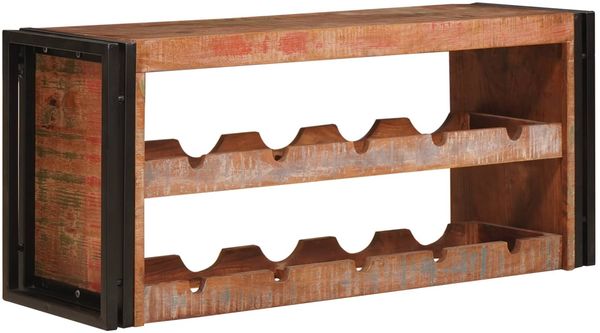 vidaXL Weinregal Braun 100 x 45 x 33 cm Massives Altholz 4104762
