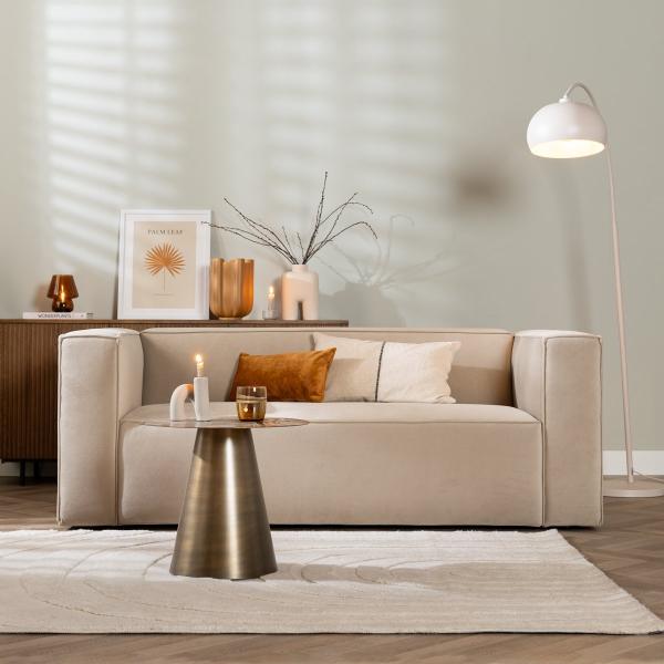 Bronx71 Samt Sofa Memphis 2,5-Sitzer beige