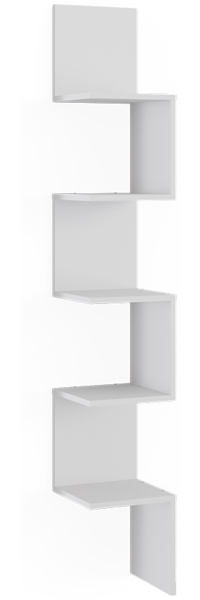 Eckregal Paolo Weiß 28 x 175.4 cm mit 5 Fächern Vicco