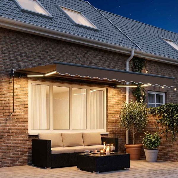 vidaXL Markisenstoff Taupe 350 x 250 cm Polyester 3425951