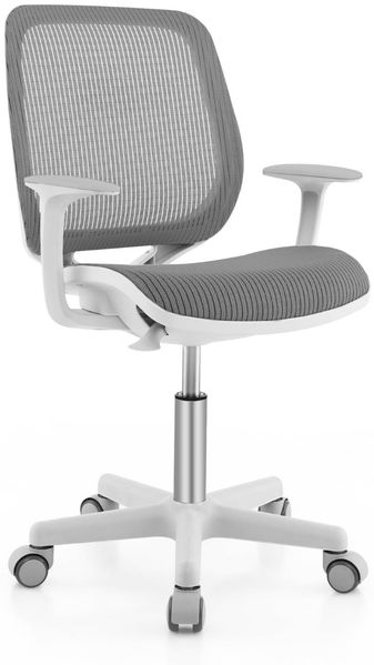Höhenverstellbarer Kinderdrehstuhl mit Sitzbremse Ergonomischer Schreibtischstuhl Bürostuhl Grau
