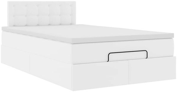 vidaXL Ottoman-Bett mit Matratzen & LEDs Reinweiß 120x200cm Kunstleder 3312148 Bild 7