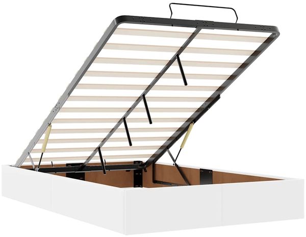 vidaXL Ottoman-Bett mit Matratzen & LEDs Reinweiß 120x200cm Kunstleder 3312148 Bild 11
