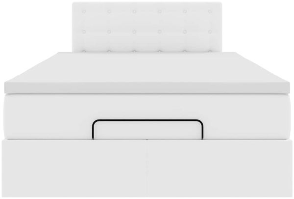 vidaXL Ottoman-Bett mit Matratzen & LEDs Reinweiß 120x200cm Kunstleder 3312148 Bild 8