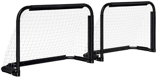 MC Star Fußballtor 2er Set Klappbar Fussballtore mit Metallrahmen (für Kinder und Erwachsene, Garten, 90 x 36 x 60 cm, Schwarz)