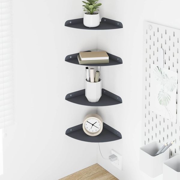 vidaXL Schwebendes Regal mit Regal 4 pcs Anthrazit 18 x 18 x 2 cm 8004091
