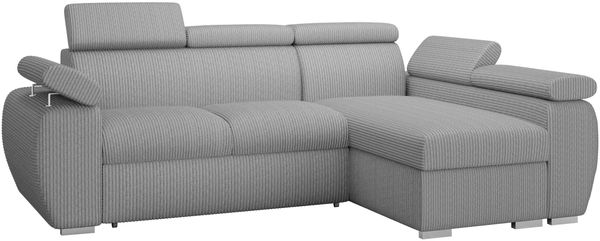 'Boston Mini Premium' Ecksofa, Cord, Grau, 98 x 255 x 170 cm, Rechts