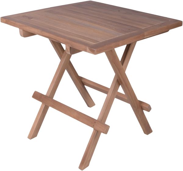 Gartentisch NELIA quadratisch - Teak, Teakbraun, 50x50x50cm | Garten Beistelltisch Wetterfest Outdoor Tisch