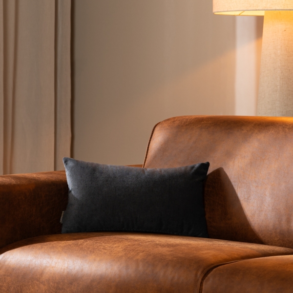 Bronx71 Stoff Kissen Myles schwarz 25x45 cm