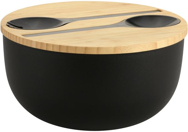 Salatschale Ø 24 cm Kunststoff schwarz