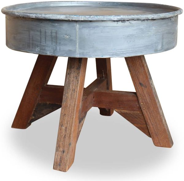 vidaXL Couchtisch Gemischtes Altholz 60x45 cm Silbern 244511