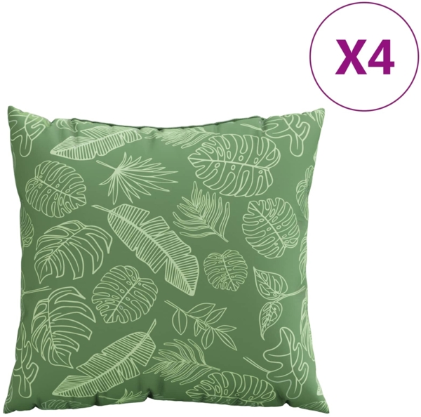 vidaXL Streupillows Blatt 4 pcs Blattmuster 40 x 40 cm Polyesterstoff 360378