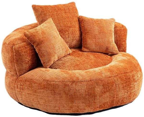 HAUSS SPOLE Sitzsack Sitzsack Relaxsessel Posterstuhl, Extrabreit Lazy Sofa mit 3 Kissen (Lazy Sofa Chenille mit Hohem Rücken & 3 Kissen – Ergonomischer Lounger für Erwachsene & Kinder, Indoor & Outdoor, Gaming Stuhl für Schlafzimmer, Büro, Wohnzimmer ...