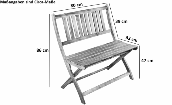 Gartenbank Akazie 80 cm Sitzbank klappbar SKARA 61909180 Bild 9