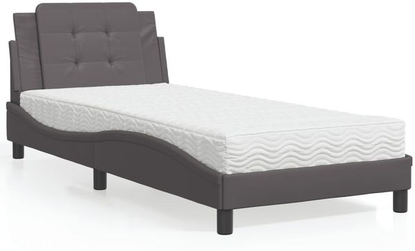 vidaXL Bettgestell ohne Matratze "Zadar" Grau 90x200 cm Kunstleder 3208841