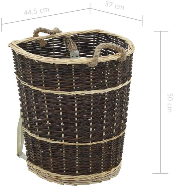 vidaXL Holzkorb mit Trageriemen 44,5×37×50 cm Natur Weide 286973 Bild 9