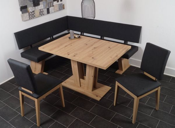 Stolebaenk Eckbankgruppe Varese MAVEAR, (1x Eckbank, 1x Tisch, 2x Stuhl), Sitz und Rücken Bezüge frei von allergisierenden Farbstoffen