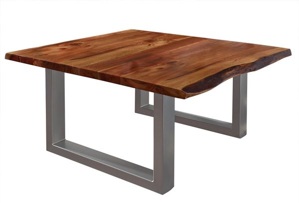 Couchtisch Akazie 90x90x45 walnuss lackiert FREEFORM 2 #10