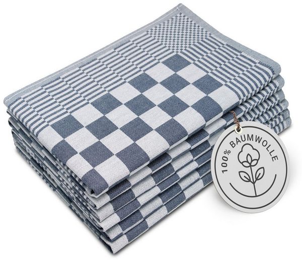ZOLLNER Geschirrtuch, (Spar-Set, 6-tlg), 65 x 65 cm, 100% Baumwolle, vom Hotelwäschespezialisten