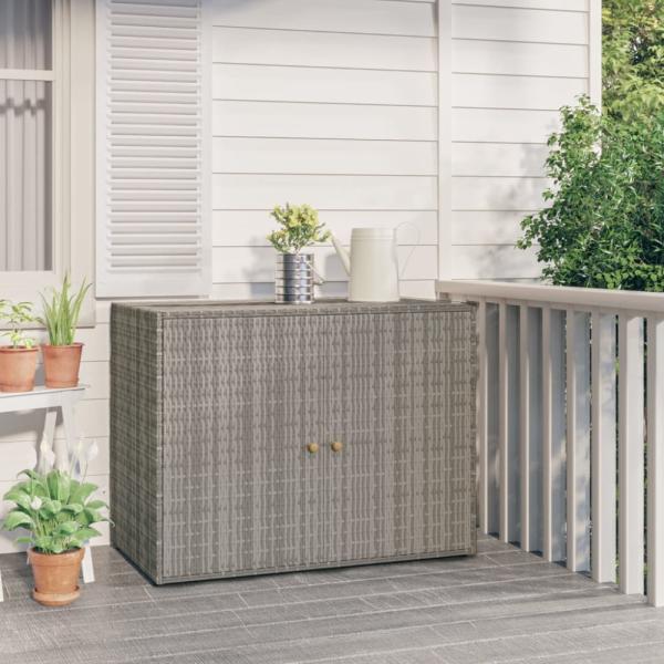 vidaXL Gartenschrank Grau 100x55,5x80 cm Poly Rattan 319869