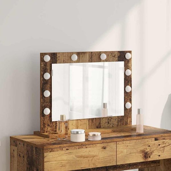 vidaXL Waschtischspiegel Rechtwinklig Altholz 60 x 45 x 18 cm 868315