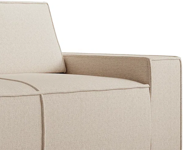 Vente-unique - AMELIA Sofa SamtStoff Beige - B 95 cm x H 85 cm x L 210 cm Bild 4