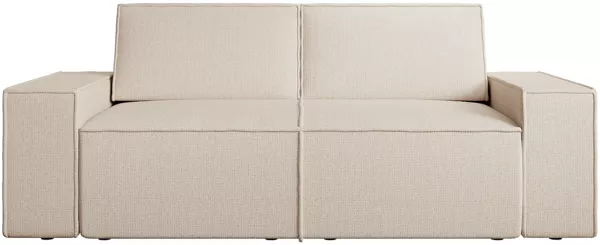 Vente-unique - AMELIA Sofa SamtStoff Beige - B 95 cm x H 85 cm x L 210 cm Bild 2