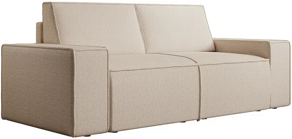 Vente-unique - AMELIA Sofa SamtStoff Beige - B 95 cm x H 85 cm x L 210 cm Bild 3