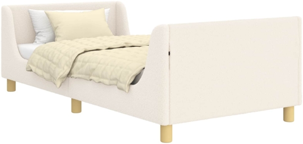 vidaXL Kinderbettgestell mit Kopfteil Creme 90 x 190 cm Schafstoff 42010874