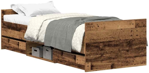 vidaXL Bettgestell ohne Matratze Altholz-Optik 100x200cm Holzwerkstoff 3328794