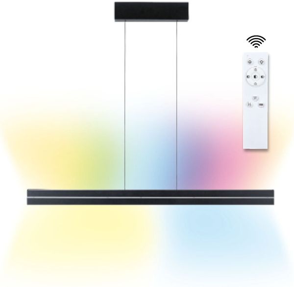 LED Pendelleuchte Raiko RGBW+ dimmbar 1400lm / 240lm 19W / 6W Schwarz