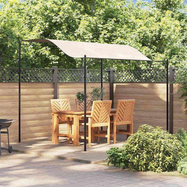 vidaXL Pavillon, 180 g-m², Stahl / Polyester cremeweiß / schwarz, 3 x 2,5 m