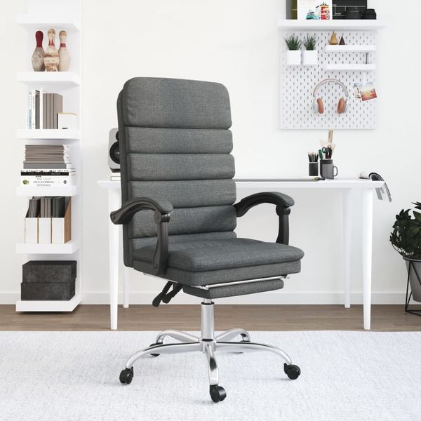 vidaXL Bürostuhl mit Massagefunktion Dunkelgrau Stoff, Drehbar [349726]