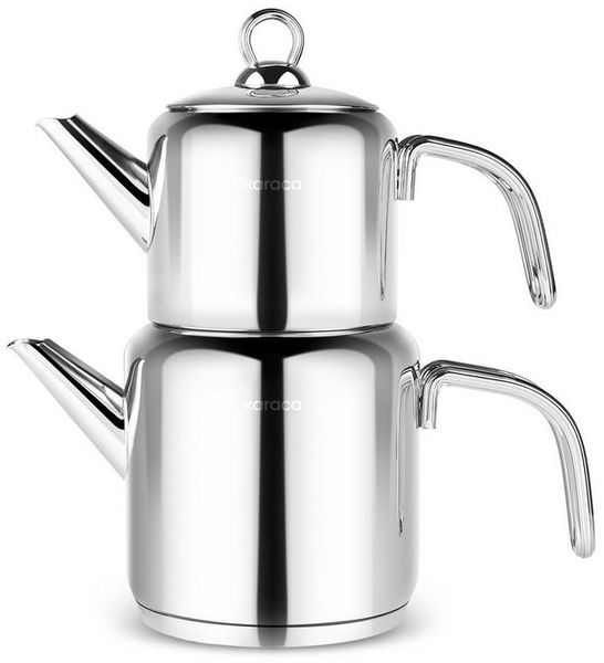 Karaca Teekanne Karaca New Mani Edelstahl-Teekannen-Set, 3L, Large, Induktion