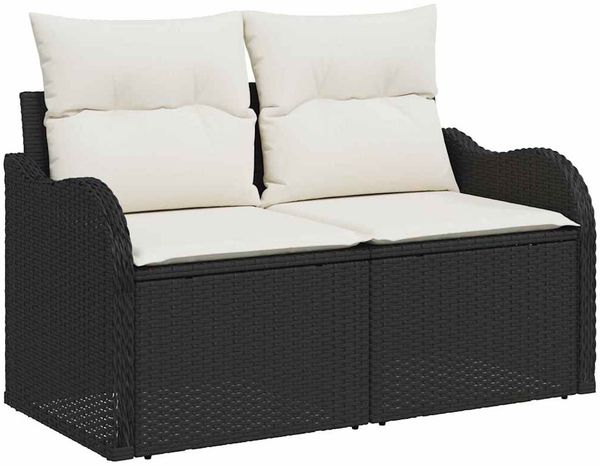 vidaXL Garten-Sofa-Set mit Kissen 12 pcs Schwarz und Creme 3364245 Bild 6