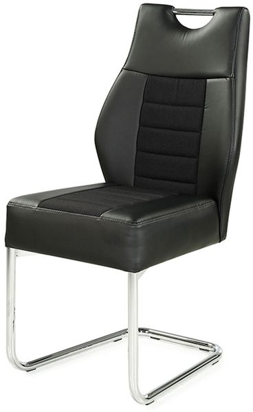 Schwingstuhl Nena / Nicky, Kunstleder, Metall, Stoff, Schwarz, 45 x 100 x 64 cm