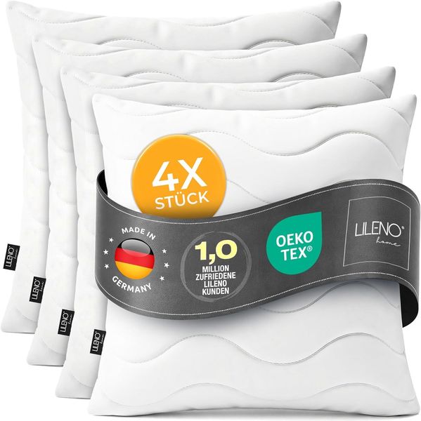 LILENO HOME Kopfkissen 40x60 (4er Set) – 95 °C waschbar, Oeko-Tex & Made in DE – Allergiker Kissen 40x60 für himmlischen Schlaf – Haut schmeichelndes & geruchsfreies Pillow