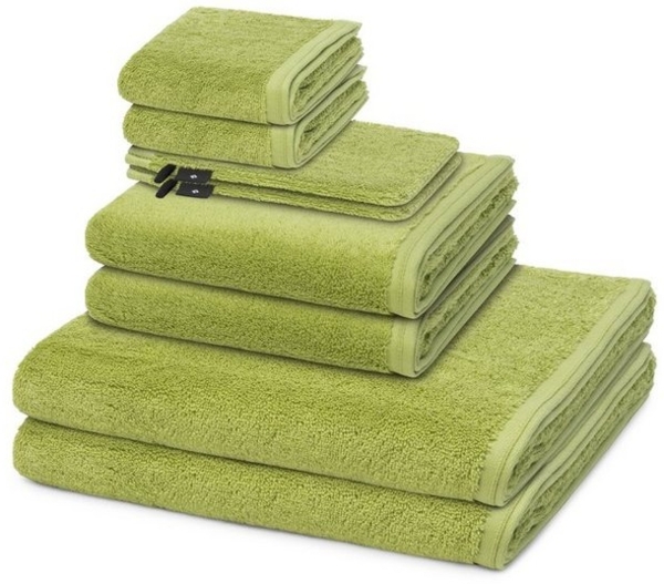 Vossen Vegan Life 8 tlg. Frottier-Set - 2 X Handtuch (50 X 100cm), 2 X Duschtuch (67 X 140cm), 2 X Gästetuch (40 X 60cm), 2 X Waschhandschuh (16 X 22cm) - 580 g/m2 - Avocado